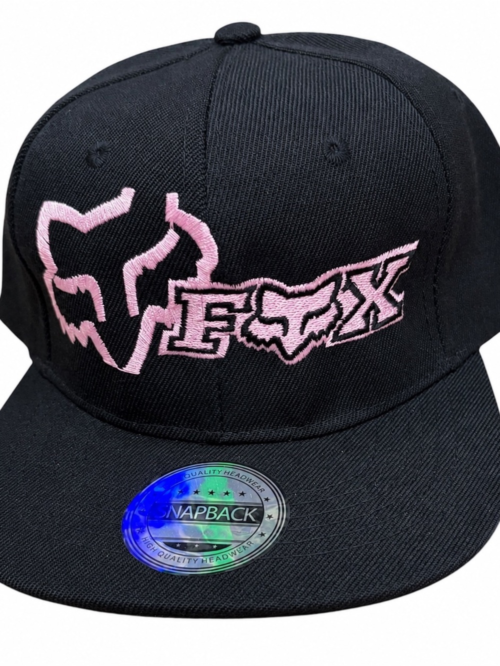 Fox Racing Men’s Black Snapback Hat with Pink Logo